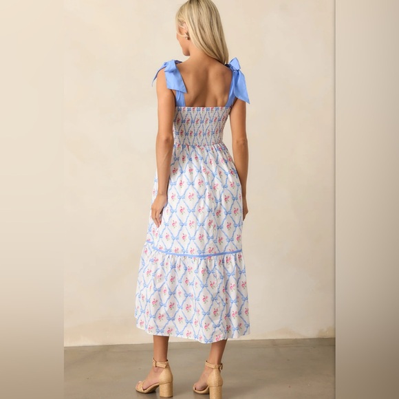 NWT Ballet Recital Cotton Blue Bow Midi Dress - Picture 4 of 4